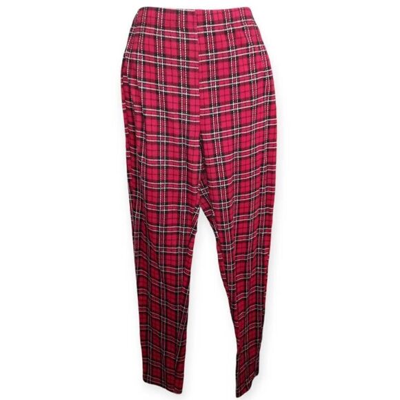 FOREVER 21 RED PLAID PANTS SZ.M EUC - Picture 2 of 5